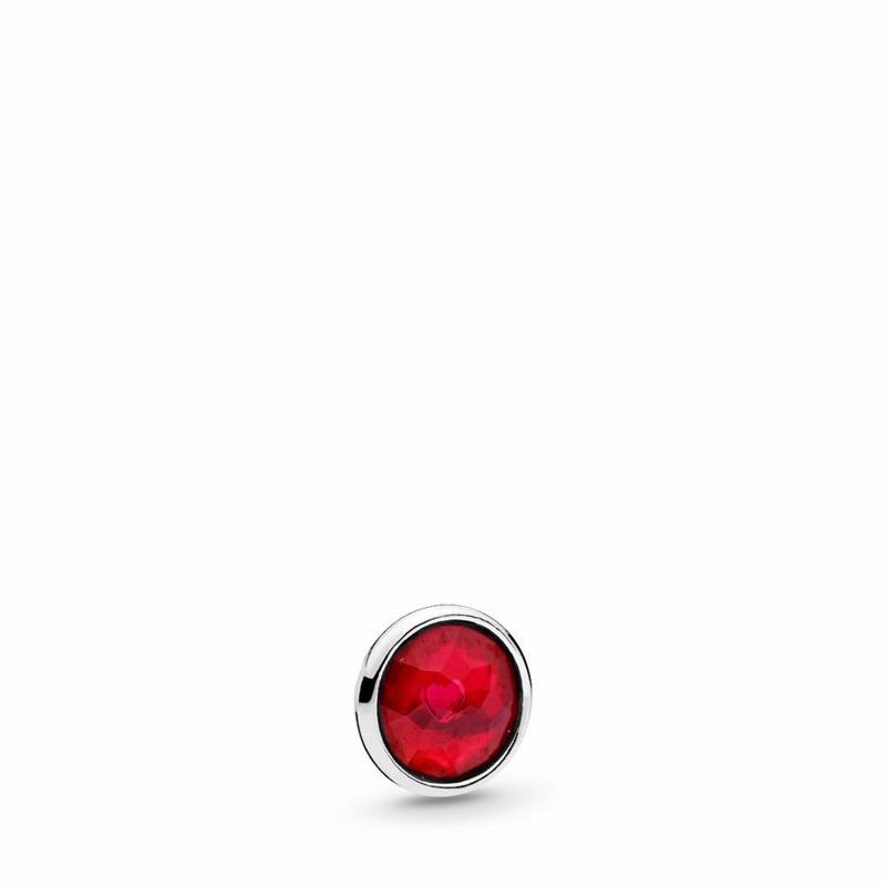 Pandora July Droplet Petite Locket Charm Ireland - Sterling Silver/Synthetic Ruby - 346295MKJ